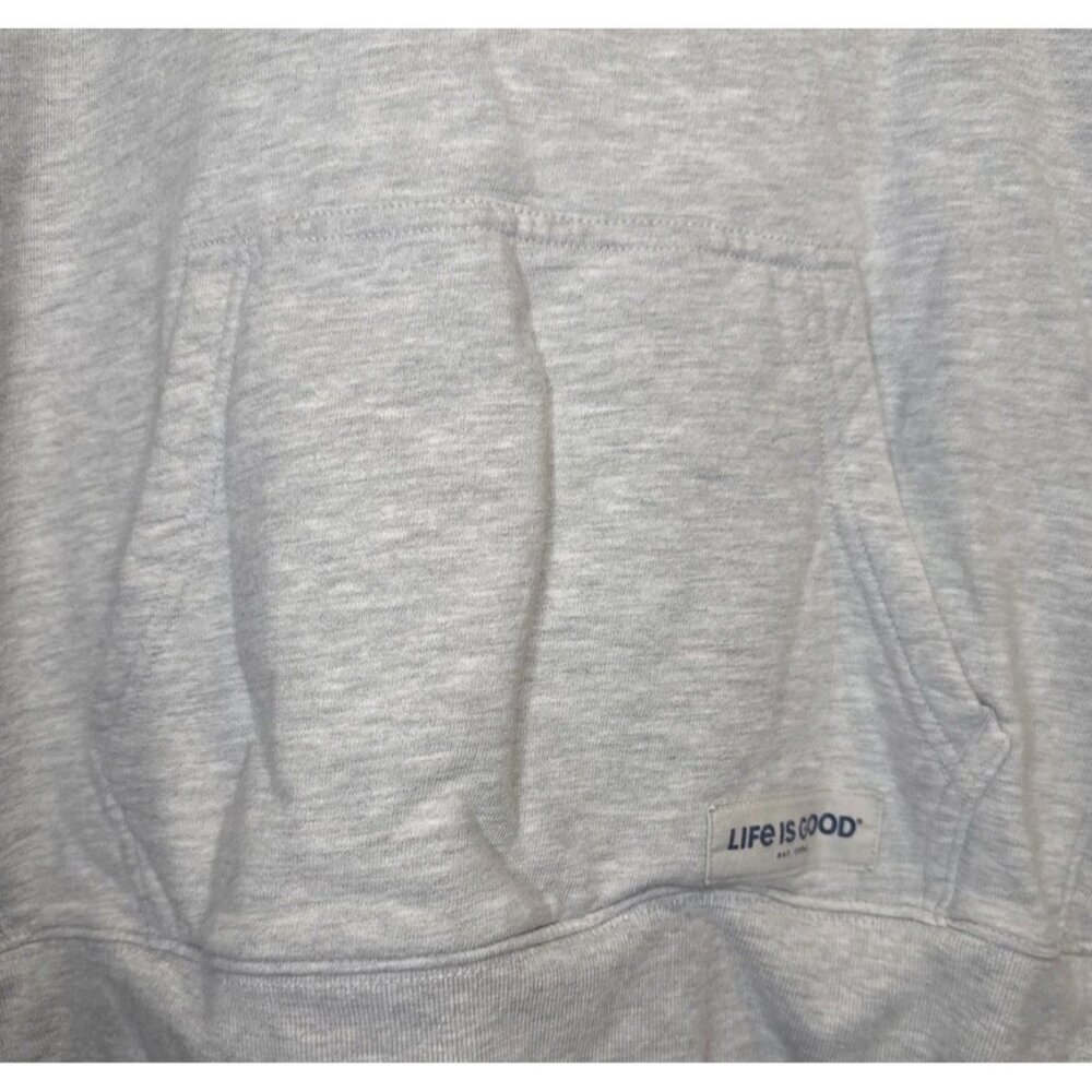 LIFE IS GOOD Women’s Gray Spread Good Vibes Hooded Sweatshirt Sz L Hoodie - Picture 3 of 9